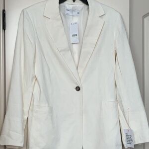 ASOS Cream Tailored Blazer with Textured Fabric